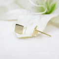 Y0103 High Quality Metal Copper Findings Gold Small Square Ear Stud With Closed Ring Earrings Accessories